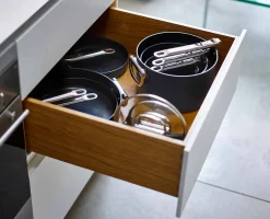 Casserole Space antiadhésive en céramique 15 cm bleue avec poignée pliante et couvercle