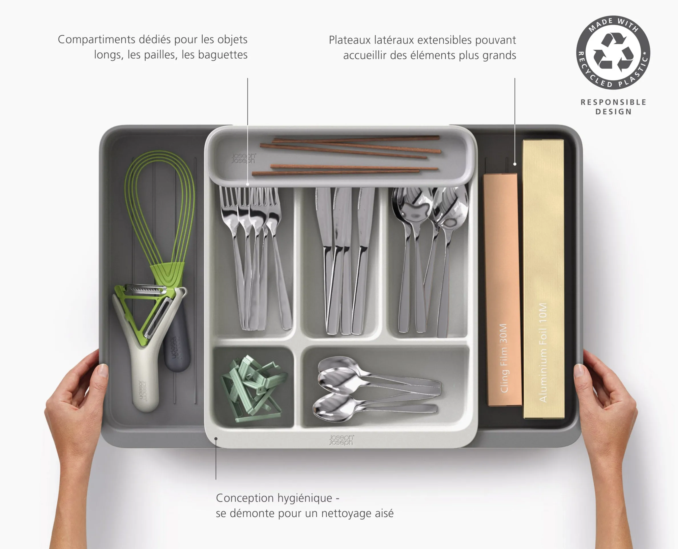 Range-Couverts Extensible Recyclé Drawerstore™